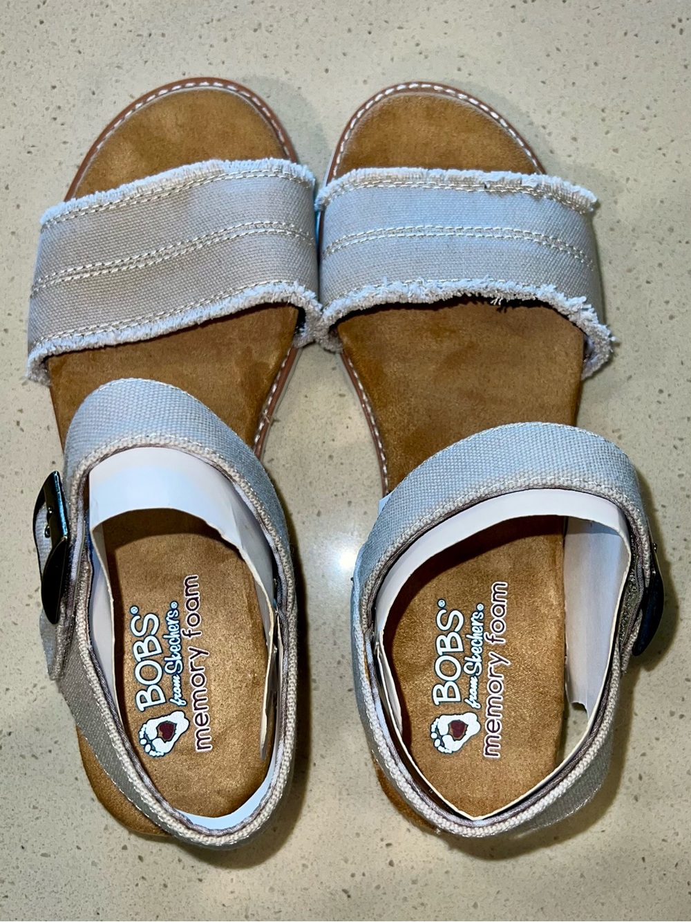 BOBS Sketchers Women's Size 9 Beige Canvas Strap Sandals NEW WITH TAGS - Picture 6 of 8